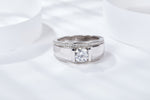 S925 Sterling Silver Wide Band Moissanite Ring, 1&2ct D-VVS1 Bezel Set With Pave Edges, US Sizes 5-9, GRA Certificate Gift Box