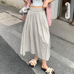 Womens High-waisted Midi Casual Skirt
