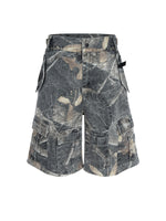Washed Branch Camouflage Five-point Pants