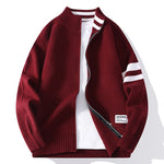 Mens Thermal Knitted Jacket With A Mock Neck And Long Sleeves