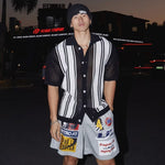 Retro Shirt Mens Summer Clothing Hong Kong Style Student Loose-fitting