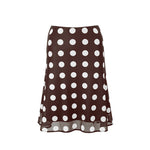 Womens Satin Polka-dot Print Midi Skirt