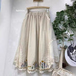 Japanese-style  Forest-inspired Fresh And Vintage Elastic-waist Design