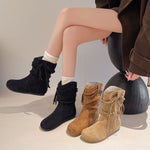 Womens Retro Loose-Fit Western Cowboy Boots
