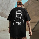 Loose-fit Japanese-style Short-sleeve Black Oversized Mens Wear