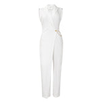 Sleeveless Blazer-collar Jumpsuit Chic And Stylish