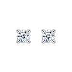 S925 Sterling Silver Moissanite Stud Earrings, 0.5&2ct D-VVS1 4-Prong Basket Pave With Screw Backs, GRA Certificate Gift Box