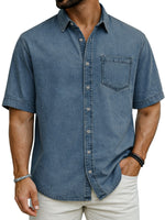 Mens New Casual Short-sleeve Shirt