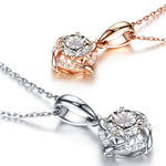 S925 Sterling Silver 1ct D-VVS1 Moissanite Necklace, Twisted Pendant Design, Platinum Plated 40&45cm Chain, GRA Certified Jewelry Gift Box