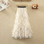 Wavy-pattern Tulle Skirt For Women Summer Style