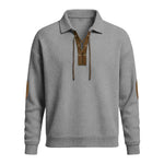Mens Fashion Solid-Color Long-Sleeve Loose-Fit Sweatshirt