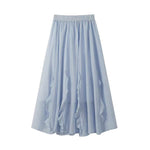 Womens French-style Irregular Ruffle Hem Designer Skirt