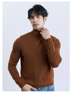 Turn-down Turtleneck Core-spun Knit Sweater For Men Rugged Style
