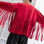 Unique Long-sleeved Crew Neck Sweatshirt With Long Tassels - A Versatile Runway Style