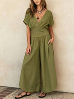 V-neck Casual Chic Womens Jumpsuit