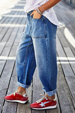 Non-leather Loose Curved Knife Pants