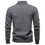 Mens Thickened Half-Zip Stand-Up Collar Casual Sweater