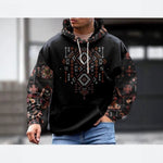 Mens Casual Hooded Long-sleeve Sweatshirt