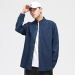Mens Long-sleeve Shirt Slim-fit Casual Jacket