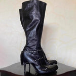 Studded Round-toe Fashion Over-the-knee Boots With A Thin Heel