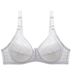 Striped Plus Size Bra Push Up Thin Breathable Bra