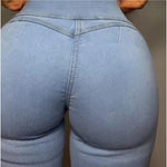 Bodybuilding Peach-butt Shaping Jeans In Light Blue