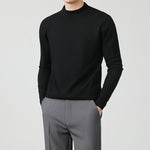 Mens Thickened White Knit Bottoming Sweater