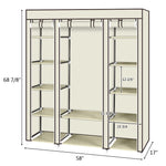 Non-woven Wardrobe 5 Layers 12 Compartments 150x45x175-beige