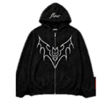 Couples Matching Hooded Zip-Up Jacket With Positioning Print
