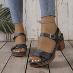 Chunky-heel Large-size Summer Casual Womens Sandals