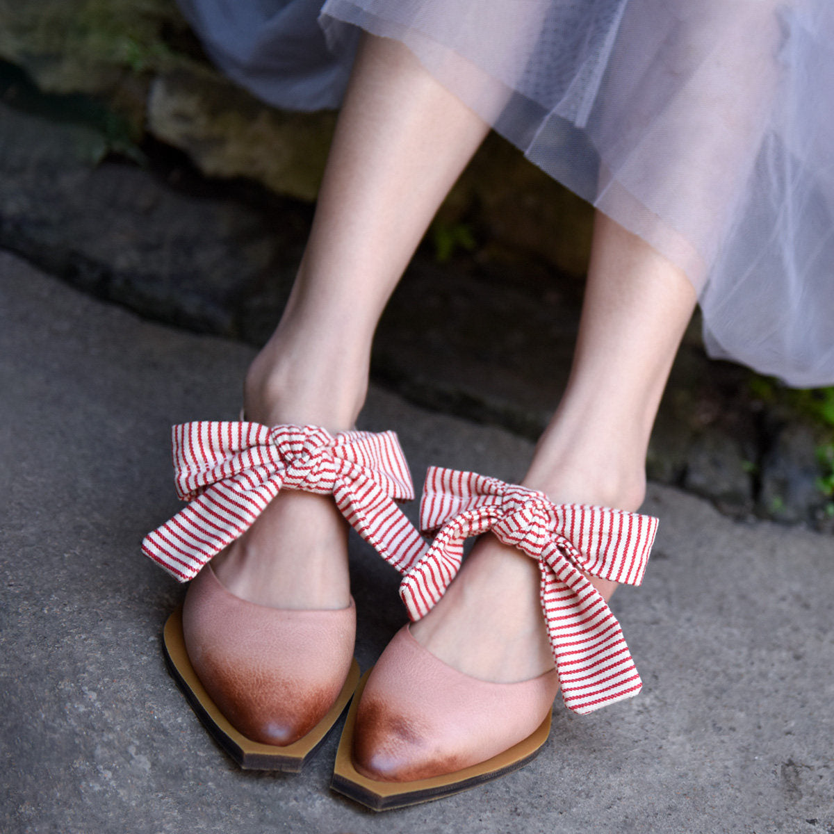Womens Bow-tie Covered-heel Sandals