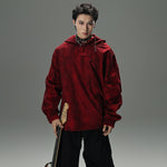 High-street Cross-embroidered Loose-fit Long-sleeve Couples Sweatshirt