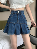 Retro High Waist Denim Skirt For Women