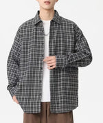 New Mens Long-sleeve Plaid Shirt