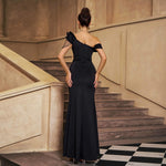 One-Shoulder Evening Gown With Beaded Arm Detail