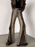 Retro Washed Distressed Loose Straight-Leg Wide-Leg Pants For Men