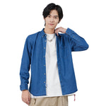 Mens Long-sleeve Shirt Slim-fit Casual Jacket