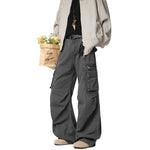 Retro High-Street Apricot Workwear Denim Jeans