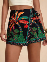 Fashionable Minimalist Casual Printed High-waisted Shorts