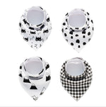 4pcs Lot Bibs Burp Cloth Print Arrow Wave Triangle Baby Bibs Cotton Bandana Accessories