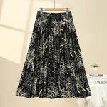 Elastic High-waisted Midi Skirt For Women