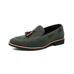 Men's Low Cut Casual And Fashionable Youth Frosted Leather Bean Shoes