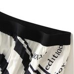 Elastic-waist Mid-length Flared A-line Skirt