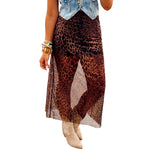 Sexy Leopard-print Sheer Long Dress For Women