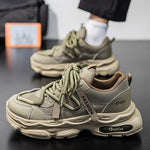 Men's Autumn Sneakers, Chinese Trendy Hong Kong Retro Minimalist Chunky Dad Shoes, Versatile Casual Running Athletic Footwear
