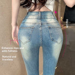 High-waisted Leg-slimming Vintage Flared Denim Pants