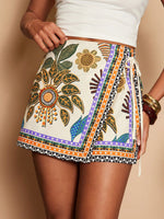 Fashionable Minimalist Casual Printed High-waisted Shorts