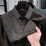 Mens Short-sleeve Printed Shirt Top