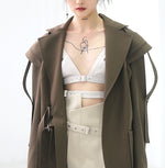 Lace-trimmed Asymmetrical High-waisted Skirt
