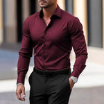 Mens Long-Sleeve Plus-Size Business Shirt